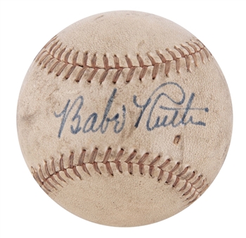 Babe Ruth Single Signed Baseball (PSA/DNA NM-MT 8)